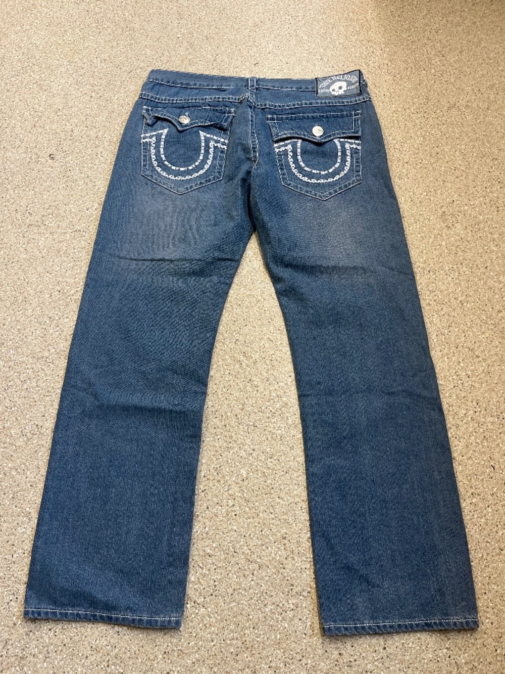 Vintage True Religion Super T Thick Stitch Jeans USA Made Distressed 40x34